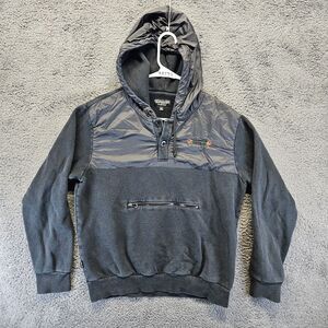 Ripndip Henley Hoodie‎ Men Size Medium Black Hooded Pullover